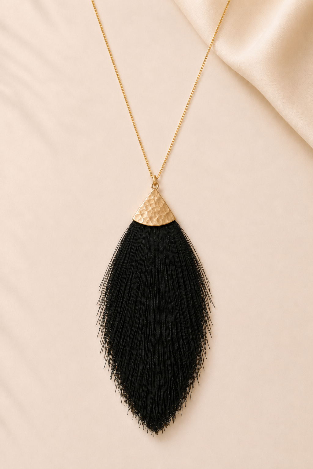Passion Statement - Tassel Necklace in Black