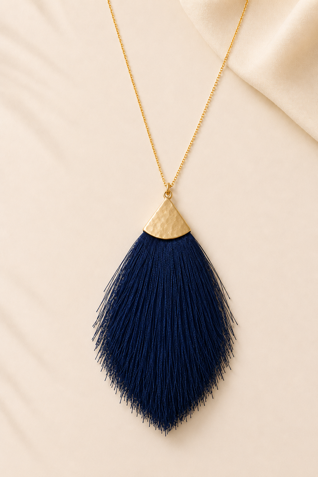 Passion Statement - Tassel Necklace in Navy