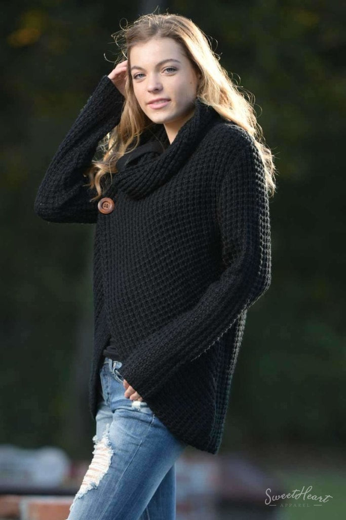 Wrap Me In Love Sweater - Black