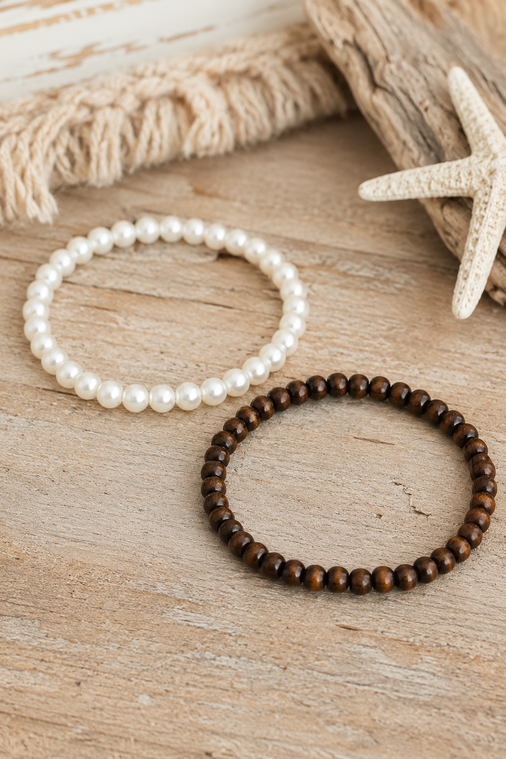 Brown Eyed Pearl Bracelet Set