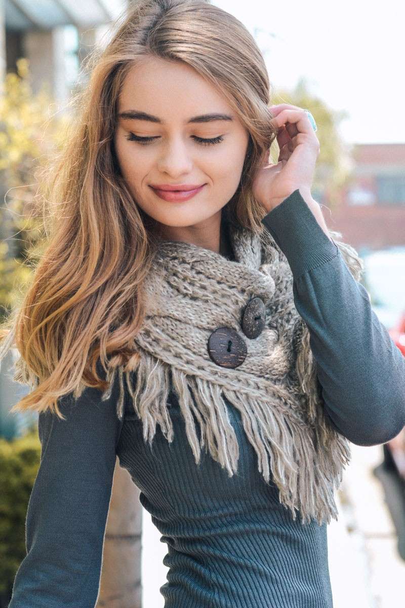 Cozy Over You - Fringe Shoulder Wrap in Mocha