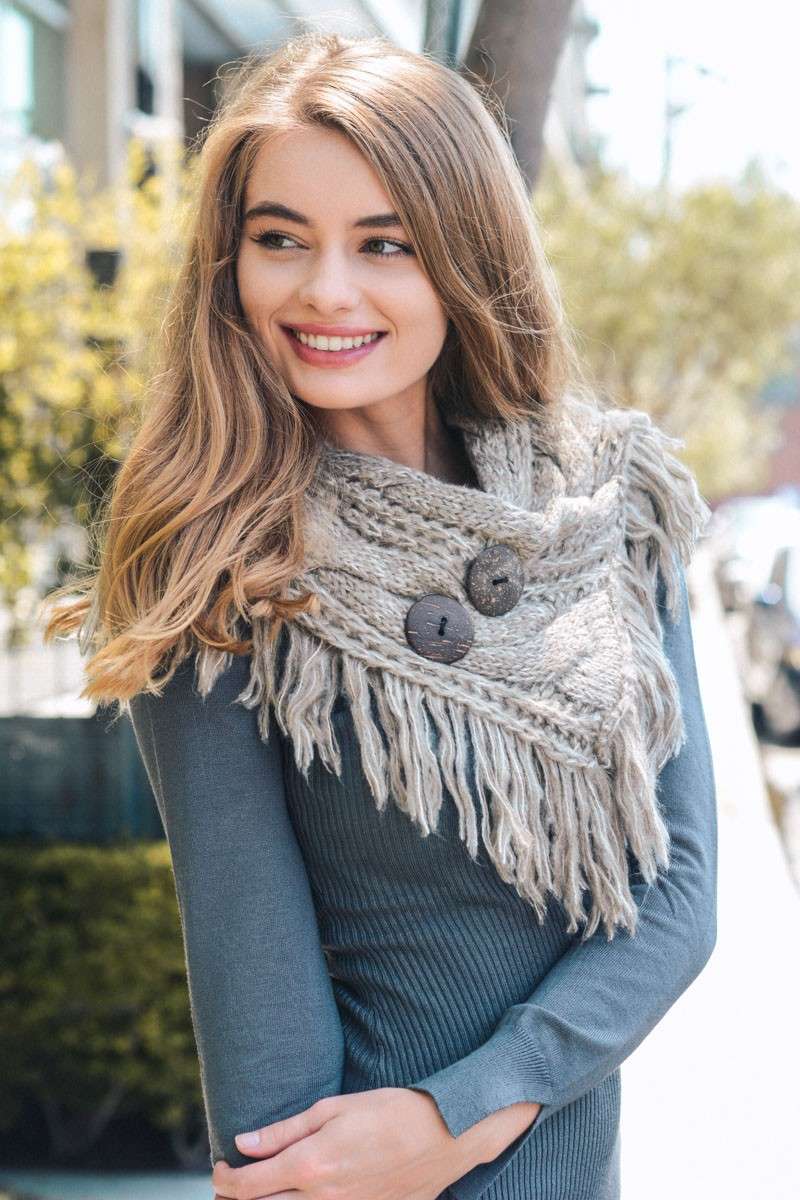Cozy Over You - Fringe Shoulder Wrap in Mocha