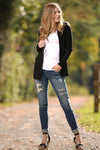 All Eyes On You - Black Knit Cardigan Sweater Cardigans