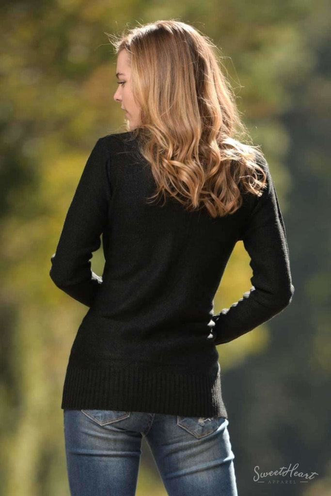 All Eyes On You - Black Knit Cardigan Sweater Cardigans