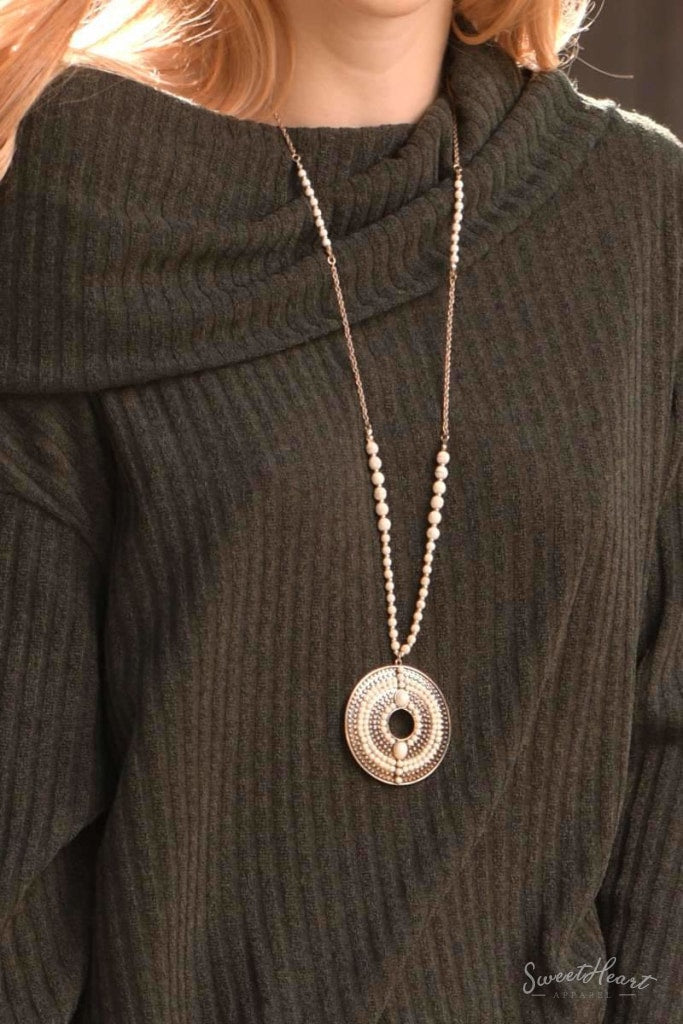 And The Beads Go On - Pendant Necklace White