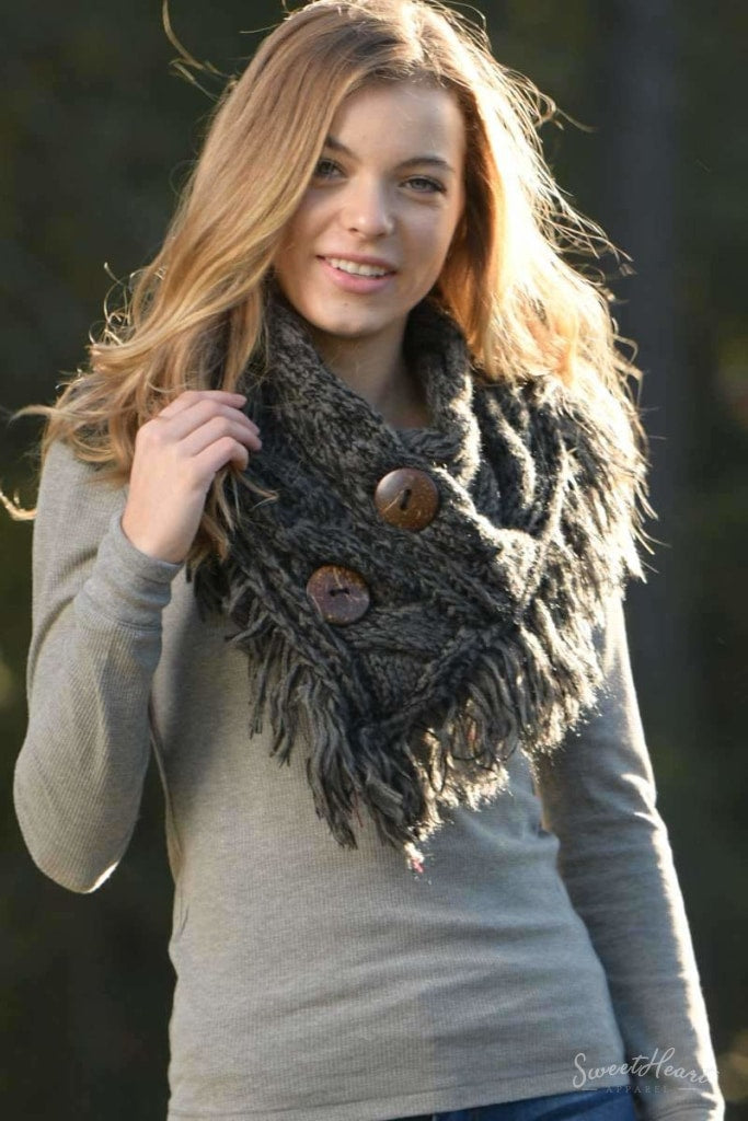 Beyond The Fringe - Shoulder Wrap Charcoal