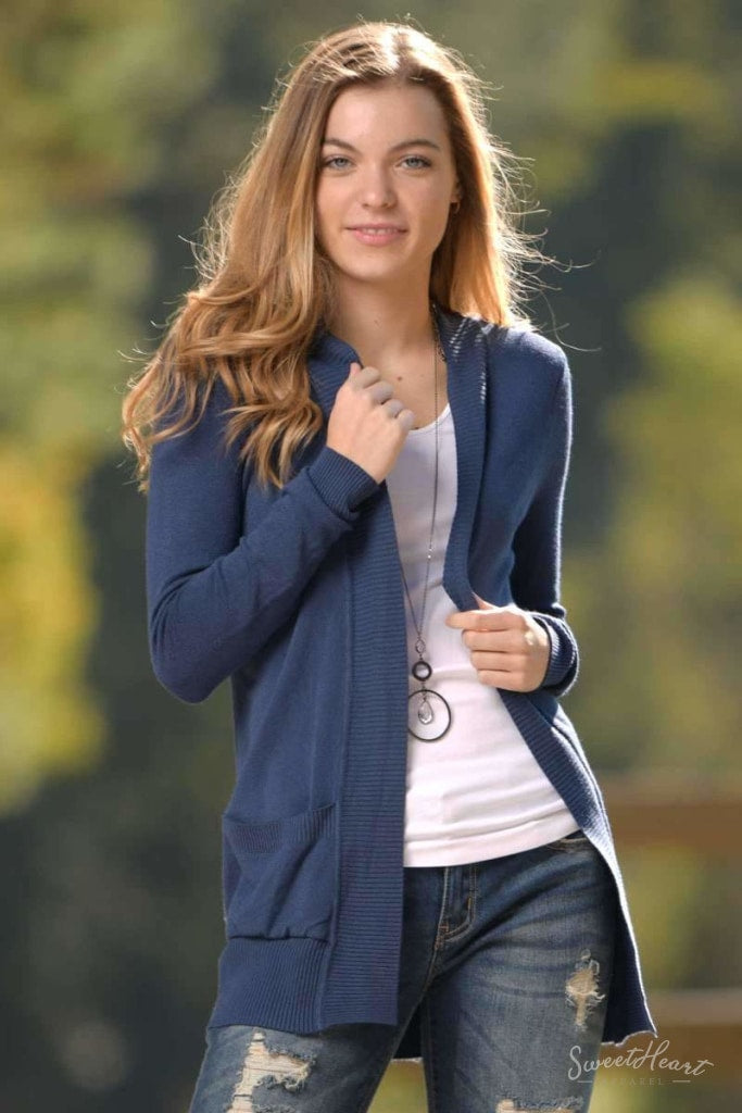 Changing Seasons Cardigan Sweater - Navy