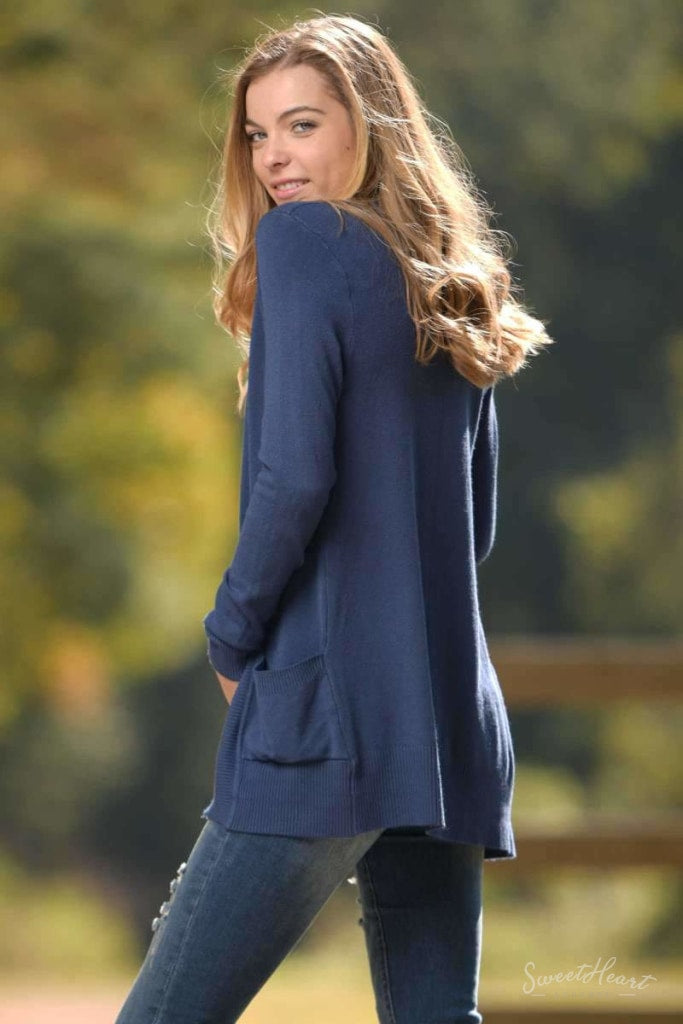 Changing Seasons Cardigan Sweater - Navy