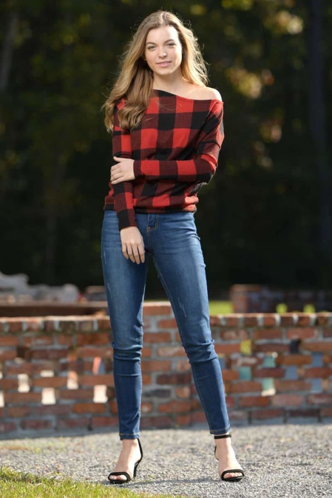 Comfort To Touch Plaid Sweater - Red Sweaters