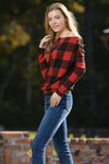 Comfort To Touch Plaid Sweater - Red Sweaters
