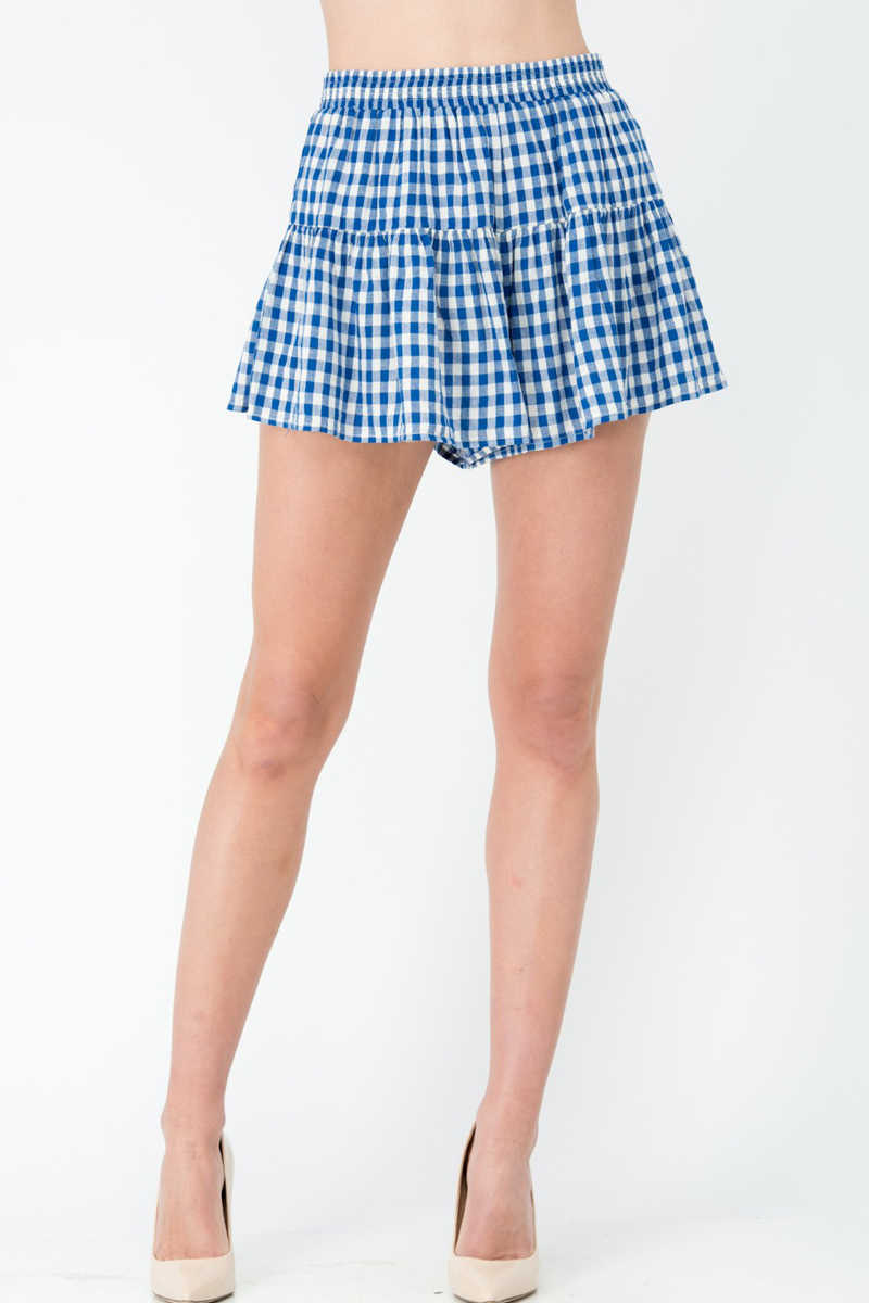 Country Confident - Gingham Skort Navy