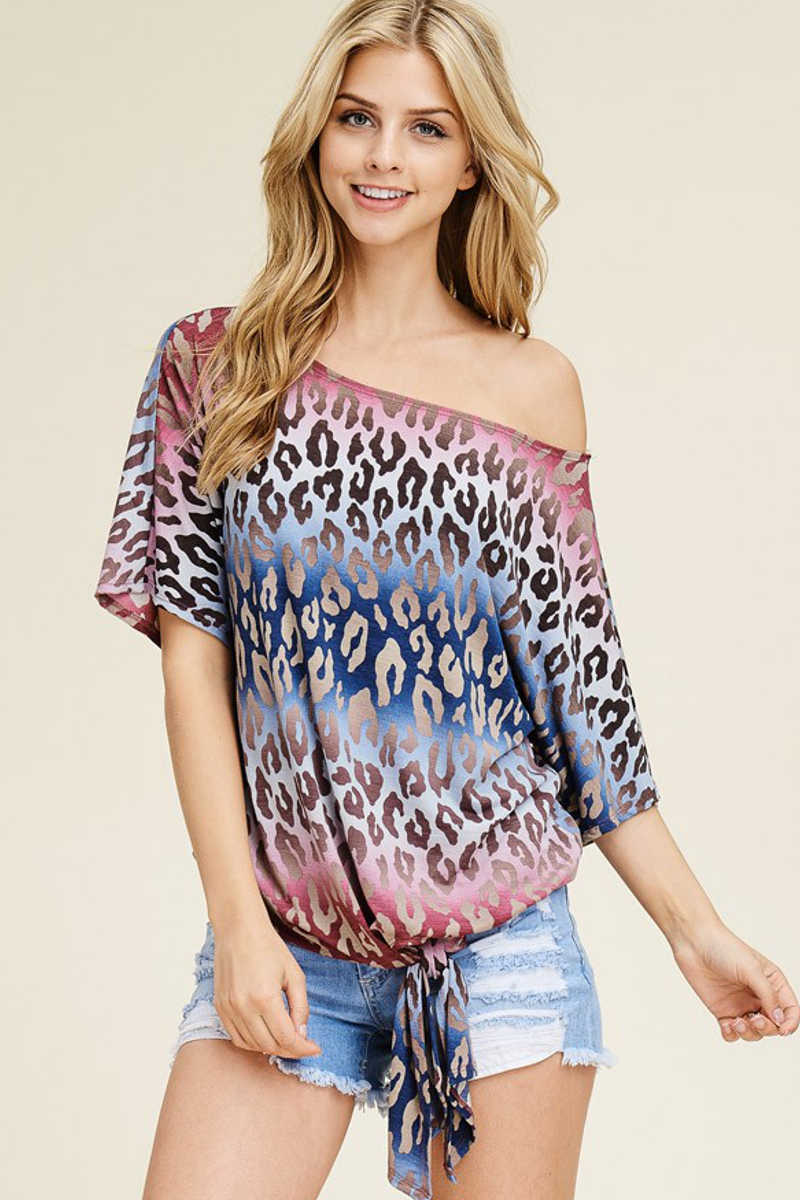 Fierce Fashionette - Off Shoulder Cheetah Top