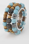 Forever and Always - Triple Beaded Bracelet Set in Turquoise