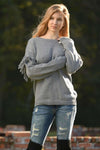 Fringe Forward Sweater - Heather Gray