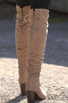 Gorgeous To Boot - Taupe Over The Knee Boots