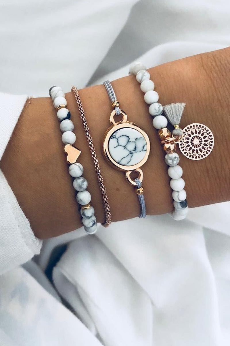 A Heartbeat Away - 4 Piece Bracelet Set