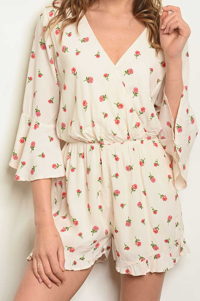 Hello Dear - Rose V-Neck Romper