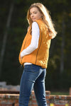 Hold Me Tight - Quilted Vest In Dark Mustard Outerwear