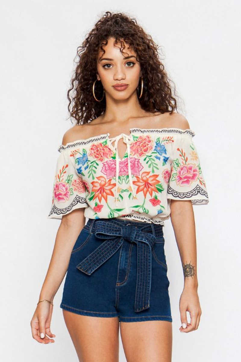 Honest 2 Goodness - Off the Shoulder Top in Ivory