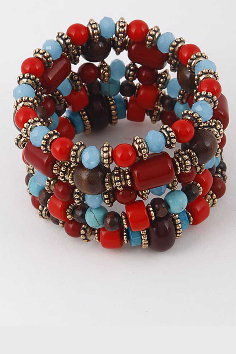 Just Beadtween You & Me - Bracelet Set in Red