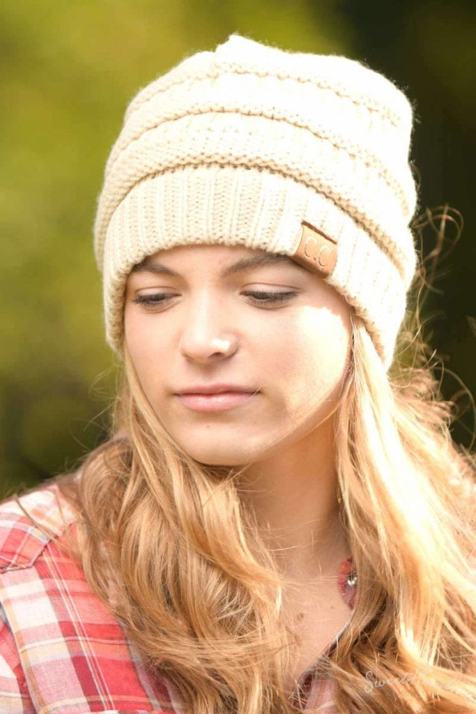 Knit Me With Your Best Shot - Solid Beanies One Size / Beige