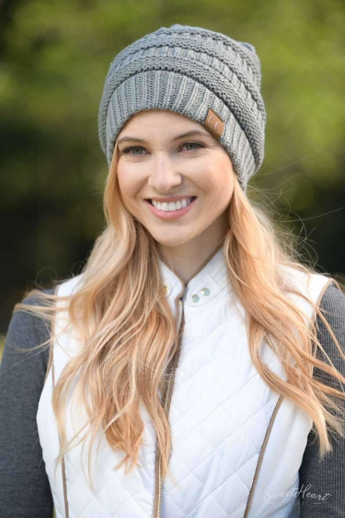 Knit Me With Your Best Shot - Solid Beanies One Size / Gray