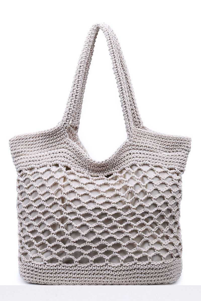 Lazy Afternoons - Woven Tote Bag in Ivory