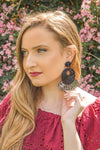 Natural Authority - Double Circle Beaded Drop Earrings Black