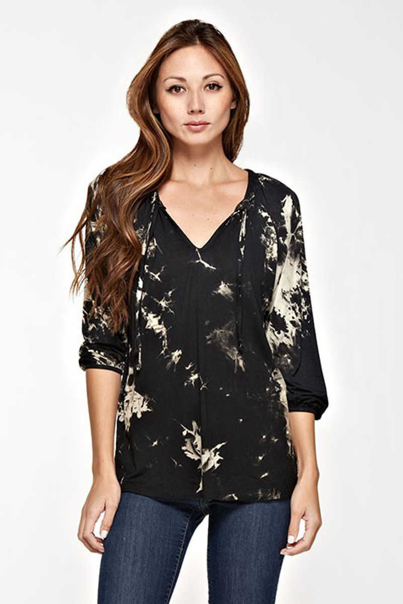 Simply Complicated - V Neck Top Black