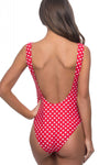 Sun Kisses Swimsuit - Polka Dot One Piece in Red