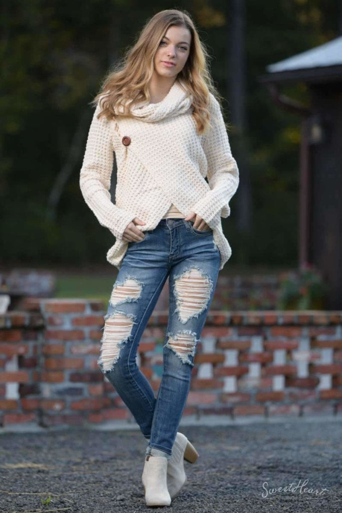 Wrap Me In Love Sweater - Ivory Sweaters
