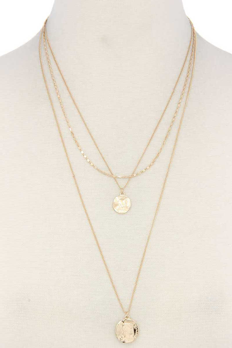 Yours Always - Layered Coin Necklace Gold